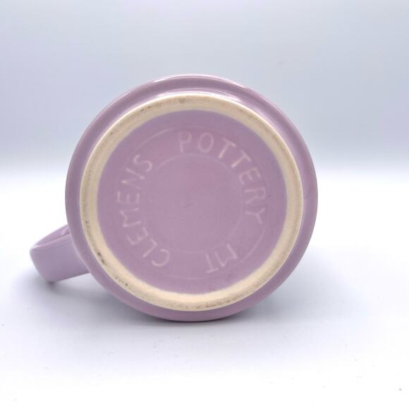 Vintage Mt Clemens Pottery Purple Cat Coffee Tea Mug "I'm a cat purr-son" - Picture 9 of 11